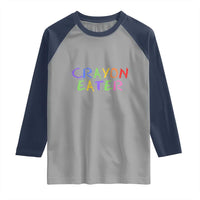 Funny Marine Military Veteran Raglan Shirt Crayon Eater American Flag - Wonder Print Shop