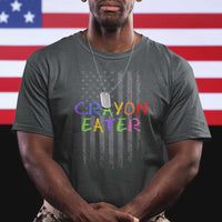 Funny Marine Military Veteran T Shirt Crayon Eater American Flag - Wonder Print Shop