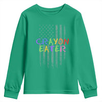 Funny Marine Military Veteran Youth Sweatshirt Crayon Eater American Flag - Wonder Print Shop