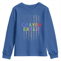 Funny Marine Military Veteran Youth Sweatshirt Crayon Eater American Flag - Wonder Print Shop
