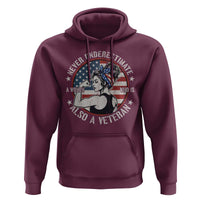 Never Underestimate A Women Who Is Also A Veteran Hoodie Female Veteran - Wonder Print Shop