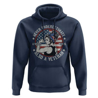 Never Underestimate A Women Who Is Also A Veteran Hoodie Female Veteran - Wonder Print Shop