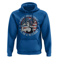 Never Underestimate A Women Who Is Also A Veteran Hoodie Female Veteran - Wonder Print Shop