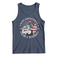 Never Underestimate A Women Who Is Also A Veteran Tank Top Female Veteran - Wonder Print Shop