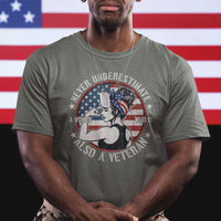 Never Underestimate A Women Who Is Also A Veteran T Shirt Female Veteran - Wonder Print Shop