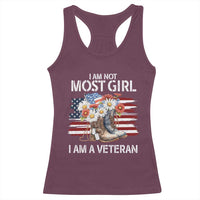 I Am Not Most Girl I Am A Veteran Racerback Tank Top Female Veteran Combat Boots - Wonder Print Shop