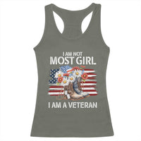I Am Not Most Girl I Am A Veteran Racerback Tank Top Female Veteran Combat Boots - Wonder Print Shop