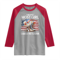I Am Not Most Girl I Am A Veteran Raglan Shirt Female Veteran Combat Boots - Wonder Print Shop