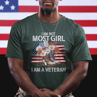 I Am Not Most Girl I Am A Veteran T Shirt Female Veteran Combat Boots - Wonder Print Shop
