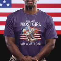 I Am Not Most Girl I Am A Veteran T Shirt Female Veteran Combat Boots - Wonder Print Shop