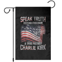 Speak Truth Defend Freedom A True Patriot Charlie Kirk Garden Flag Vintage American Flag - Wonder Print Shop