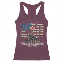 250 Years Of Excellence Racerback Tank Top 250th US Military Birthday Iwo Jima - Wonder Print Shop