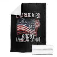 Charlie Kirk Throw Blanket Great American Patriot American Flag - Wonder Print Shop