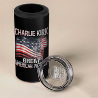 Charlie Kirk 4 in 1 Can Cooler Tumbler Great American Patriot American Flag - Wonder Print Shop