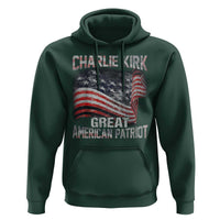 Charlie Kirk Hoodie Great American Patriot American Flag - Wonder Print Shop
