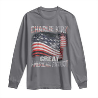 Charlie Kirk Long Sleeve Shirt Great American Patriot American Flag - Wonder Print Shop
