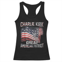 Charlie Kirk Racerback Tank Top Great American Patriot American Flag - Wonder Print Shop