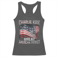 Charlie Kirk Racerback Tank Top Great American Patriot American Flag - Wonder Print Shop