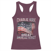 Charlie Kirk Racerback Tank Top Great American Patriot American Flag - Wonder Print Shop
