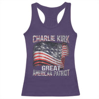 Charlie Kirk Racerback Tank Top Great American Patriot American Flag - Wonder Print Shop