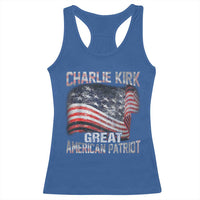 Charlie Kirk Racerback Tank Top Great American Patriot American Flag - Wonder Print Shop