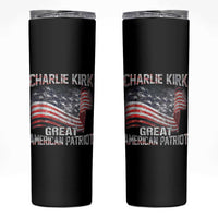 Charlie Kirk Skinny Tumbler Great American Patriot American Flag - Wonder Print Shop