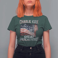 Charlie Kirk T Shirt For Women Great American Patriot American Flag - Wonder Print Shop