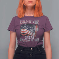 Charlie Kirk T Shirt For Women Great American Patriot American Flag - Wonder Print Shop