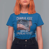 Charlie Kirk T Shirt For Women Great American Patriot American Flag - Wonder Print Shop