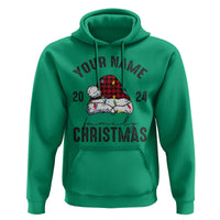 Personalized Christmas Family Hoodie Custom Name Family Christmas 2024 Santa Hat