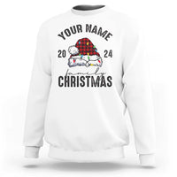 Personalized Christmas Family Sweatshirt Custom Name Family Christmas 2024 Santa Hat - Wonder Print Shop