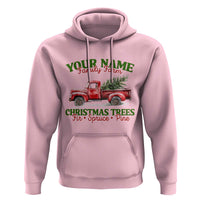 Personalized Christmas Family Hoodie Custom Name Family Farm Christmas Trees Vintage Truck