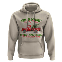 Personalized Christmas Family Hoodie Custom Name Family Farm Christmas Trees Vintage Truck