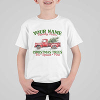 Personalized Christmas Family T Shirt For Kid Custom Name Family Farm Christmas Trees Vintage Truck - Wonder Print Shop