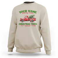 Personalized Christmas Family Sweatshirt Custom Name Family Farm Christmas Trees Vintage Truck - Wonder Print Shop