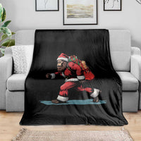 Funny Christmas Santa Bigfoot Throw Blanket Xmas Sasquatch - Wonder Print Shop