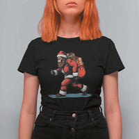 Funny Christmas Santa Bigfoot T Shirt For Women Xmas Sasquatch - Wonder Print Shop