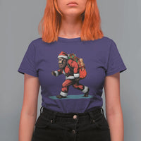 Funny Christmas Santa Bigfoot T Shirt For Women Xmas Sasquatch - Wonder Print Shop