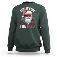 Funny Christmas I Do It For The Ho's Sweatshirt Cool Santa Face - Wonder Print Shop