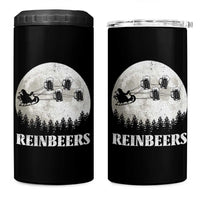 Funny Christmas Beers 4 in 1 Can Cooler Tumbler Reinbeers Santa Sleigh Moon - Wonder Print Shop
