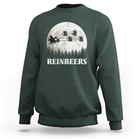 Funny Christmas Beers Sweatshirt Reinbeers Santa Sleigh Moon - Wonder Print Shop