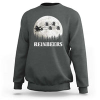 Funny Christmas Beers Sweatshirt Reinbeers Santa Sleigh Moon - Wonder Print Shop