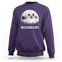 Funny Christmas Beers Sweatshirt Reinbeers Santa Sleigh Moon - Wonder Print Shop