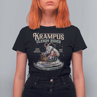 Yule T Shirt For Women Krampus Sleigh Rides For Naughty List Members Only Xmas - Wonder Print Shop