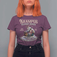 Yule T Shirt For Women Krampus Sleigh Rides For Naughty List Members Only Xmas - Wonder Print Shop
