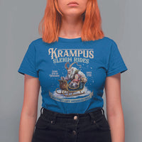 Yule T Shirt For Women Krampus Sleigh Rides For Naughty List Members Only Xmas - Wonder Print Shop