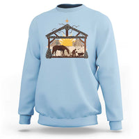 Christmas Western Sweatshirt True Story Jesus Cowboy Nativity Scene - Wonder Print Shop