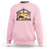 Christmas Western Sweatshirt True Story Jesus Cowboy Nativity Scene - Wonder Print Shop