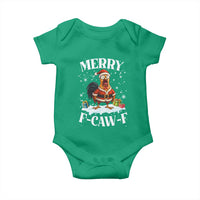 Funny F Caw F Chicken Christmas Baby Onesie Merry F Caw F Quote Holiday - Wonder Print Shop