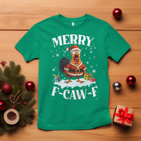 Funny F Caw F Chicken Christmas T Shirt Merry F Caw F Quote Holiday - Wonder Print Shop